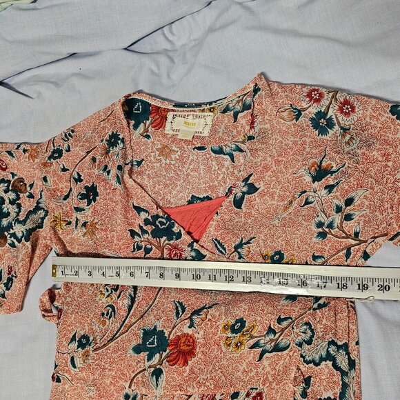 Maeve by Anthropologie Wrap Coral Floral Dress Women Size XS - Picture 12 of 16